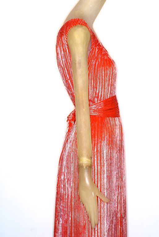 1970s Stavropulous gown with chiffon cape For Sale 5