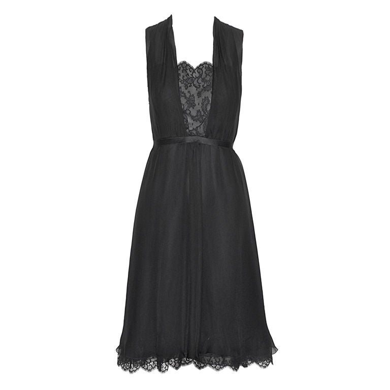 Chanel LBD in Lace and Chiffon at 1stdibs