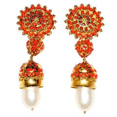 Chanel Couture Indian Inspired Gripoix Earrings