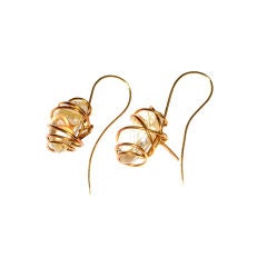 Tina Chow Rock Crystal 18kt Gold Wrapped Earrings