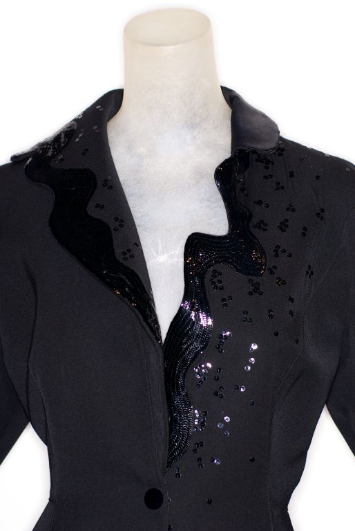 1989 Thierry Mugler Sequin Embroidered Ensemble at 1stDibs