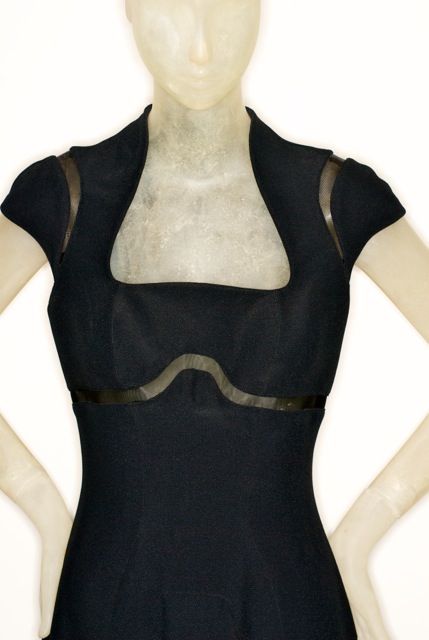 Women's Thierry Mugler Dress with Wavy Cut-Out Transparency