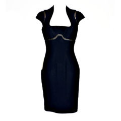 Thierry Mugler Dress with Wavy Cut-Out Transparency