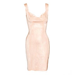 1980s Pale Pink Alaia Stretch Jersey Dress