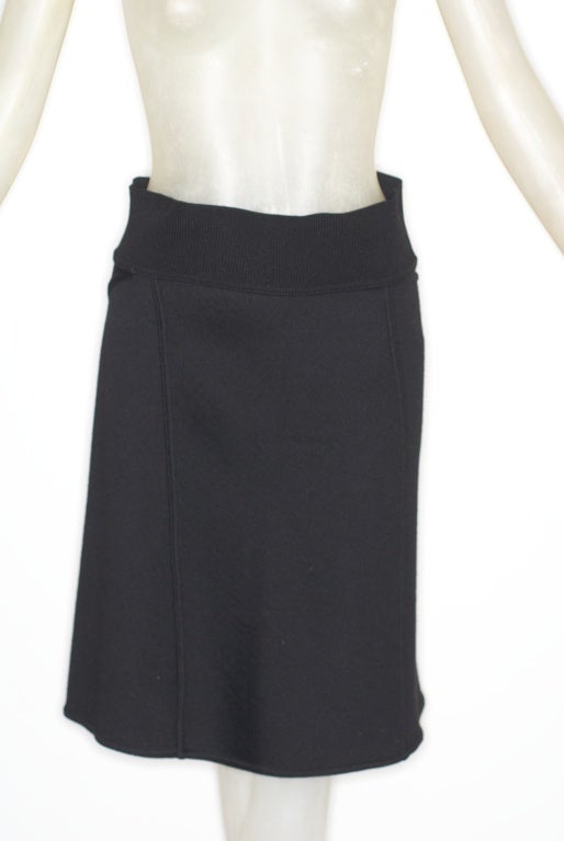 1980s Alaia Knitted Black Skirt For Sale 1
