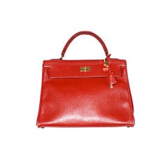 Circa 1990 Hermes Red Kelly with Gold Hardware