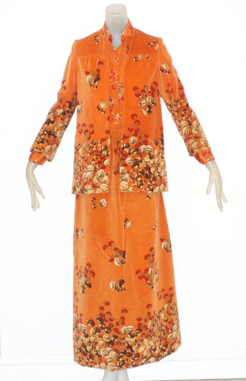 1970s Valentino "Hazelnut' Three piece Ensemble
