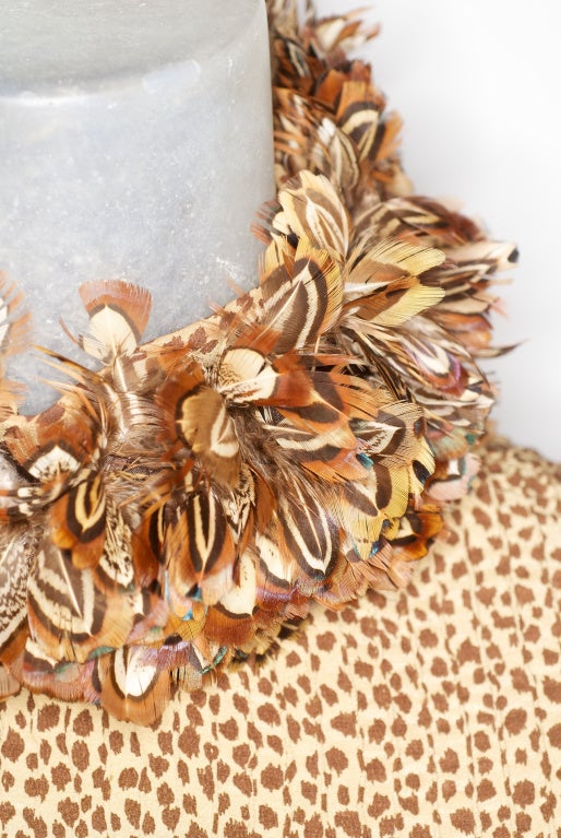 1970s Valentino 'Pajama' Ensemble with Feathered Ruff For Sale 1