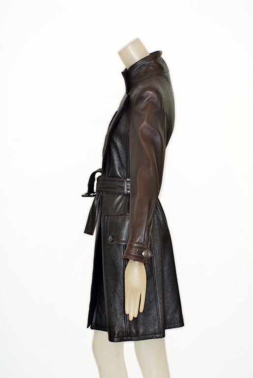 Women's Chanel Leather Trench-Style Coat
