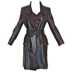 Vintage Chanel Leather Trench-Style Coat