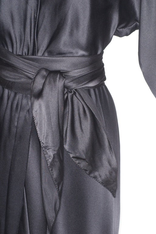 1970s Halston Black Silk Dress For Sale 3