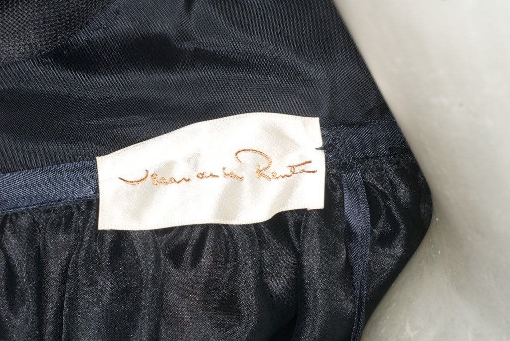 1970s Oscar de la Renta Ruffled Backless Silk Gazar Gown For Sale 7