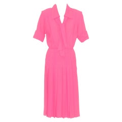 Yves Saint Laurent rive gauche Pink Crepe Dress