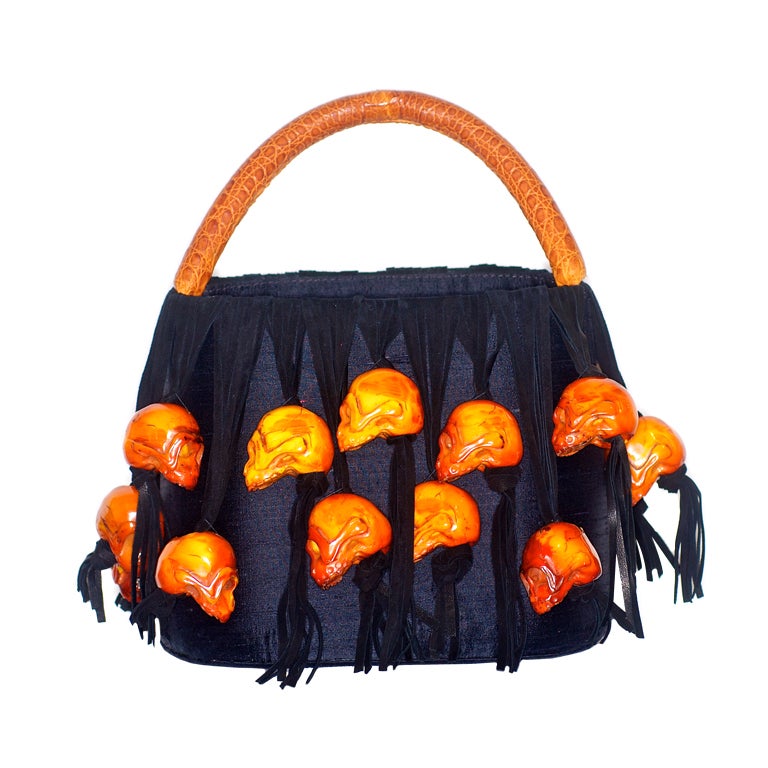 Roberta Balsamo Bag with Fringe and Skulls For Sale