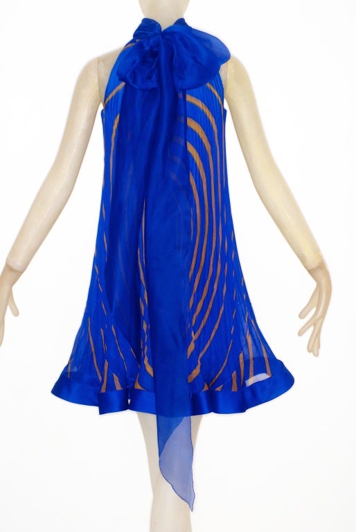 1960s Pierre Cardin Op Art Silk Dress 1