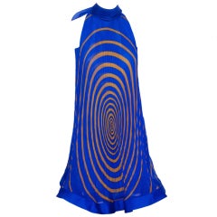 Retro 1960s Pierre Cardin Op Art Silk Dress