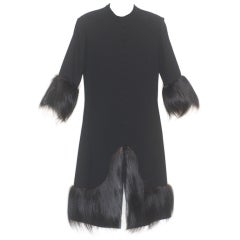 1960s Pierre Cardin Monkey Fur Trimmed Dress at 1stDibs