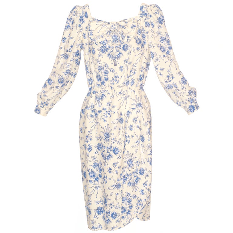 1970s Valentino Strapless Linen Dress