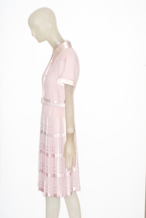 Women's 1970s Valentino Haute Couture Pale Pink Dress For Sale