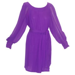 Yves Saint Laurent rive gauche Violet Chiffon Ensemble