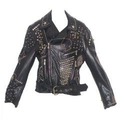 1990 Men's Katherine Hamnett 'Clean up or Die' Leather Jacket.