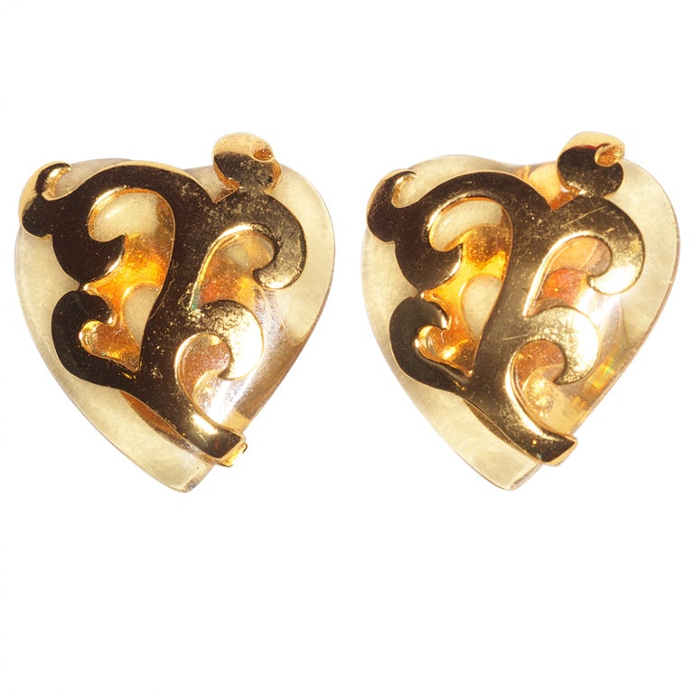 YSL Haute Couture Heart Earrings at 1stdibs