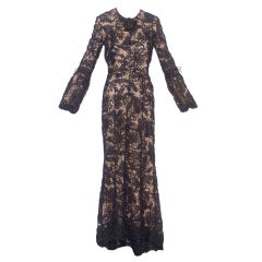 Vintage 1997 Tom Ford for Gucci Leather and Lace Gown