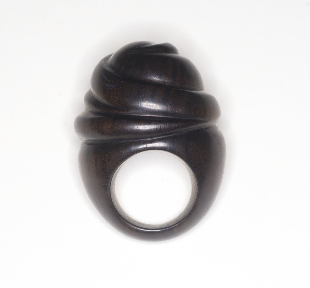 Patricia von Musulin sculptural wood ring.

RARE vintage
STORE HOURS: Monday to Friday 11:30 to 6PM
24 West 57th Street
Fifth floor
in The New York Gallery Building
212.581.7273
FOLLOW OUR BLOG: www.rarevintage.blogspot.com