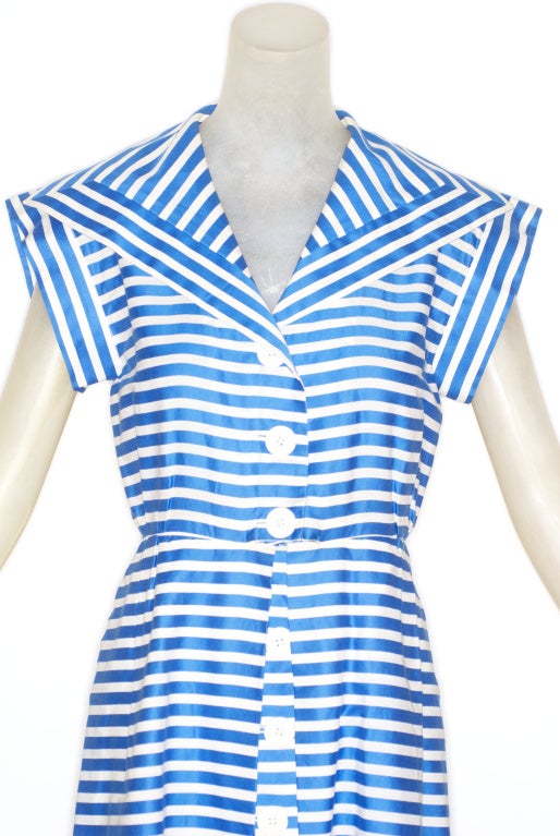 Yves Saint Laurent rive gauche Nautical Insprired Dress In Excellent Condition In New York, NY