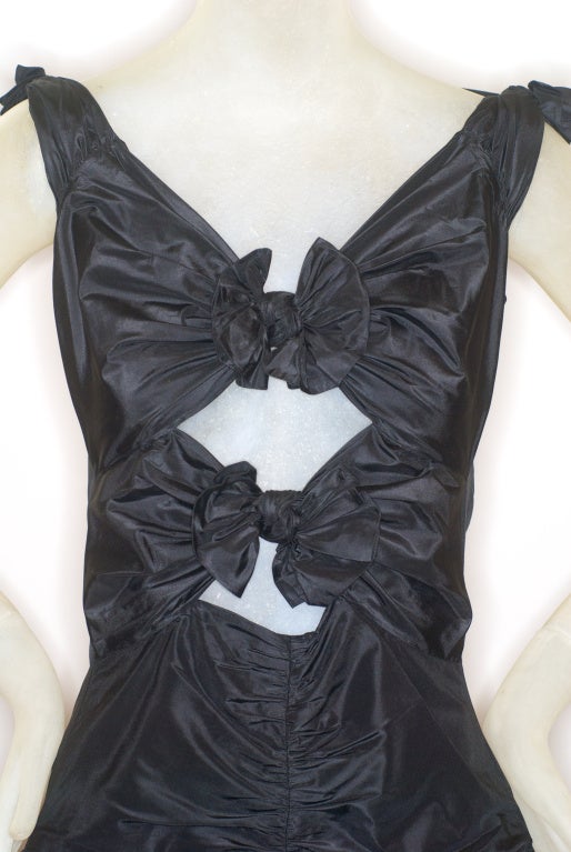 Valentino Black Silk Gown with Cut-Outs