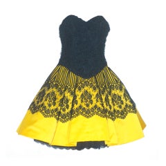 Christian Lacroix Luxe 1980s Silk and Lace Pouf Dress