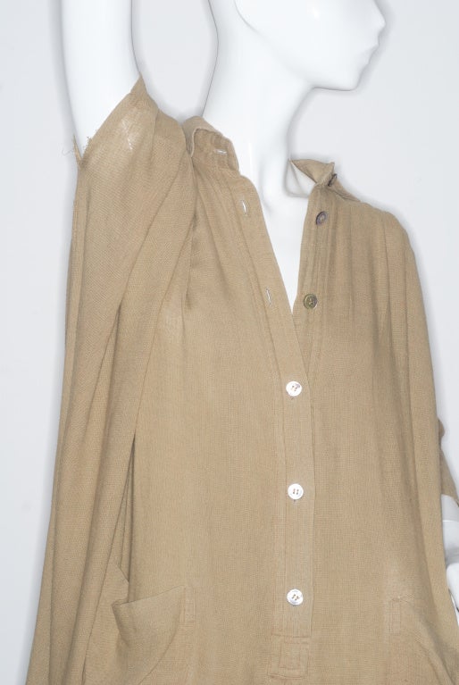 A Rare and Early 1975 Issey Miyake Soft Linen Jumpsuit at 1stDibs