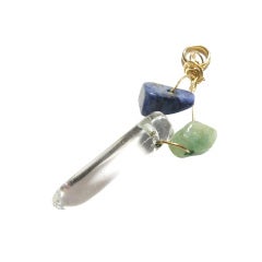 Kazuko Clear Quartz Pendat Charm Wrapped in Gold