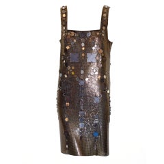 Versace Metal Mesh Backless Dress with Mirrors