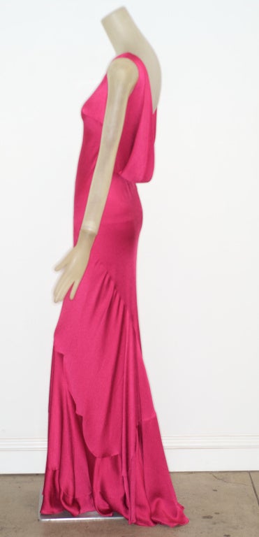 Women's John Galliano Berry Pink Backless Gown