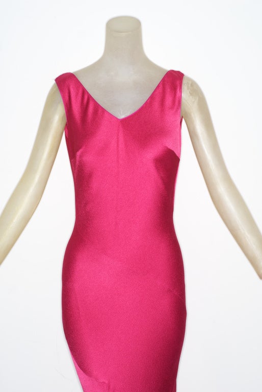 John Galliano Berry Pink Backless Gown 1