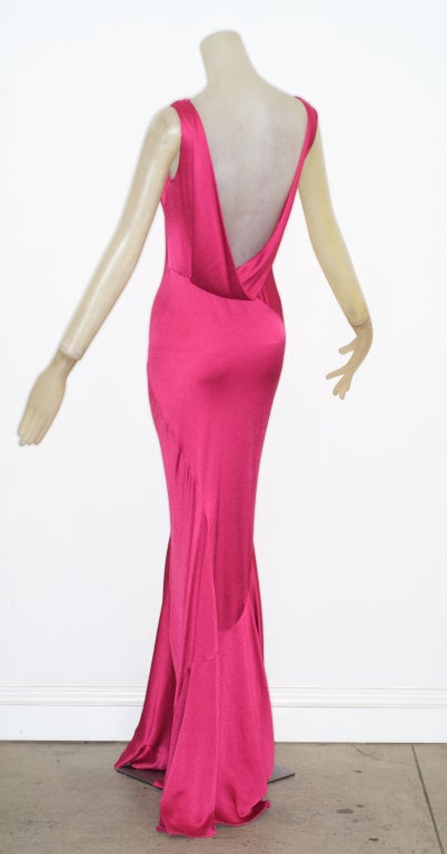 John Galliano Berry Pink Backless Gown 2