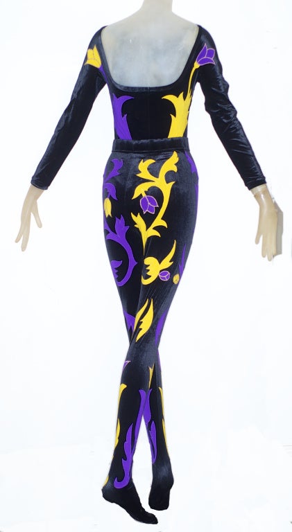 Gianni Versace Couture Baroque Bodysuit and Leggings For Sale 1