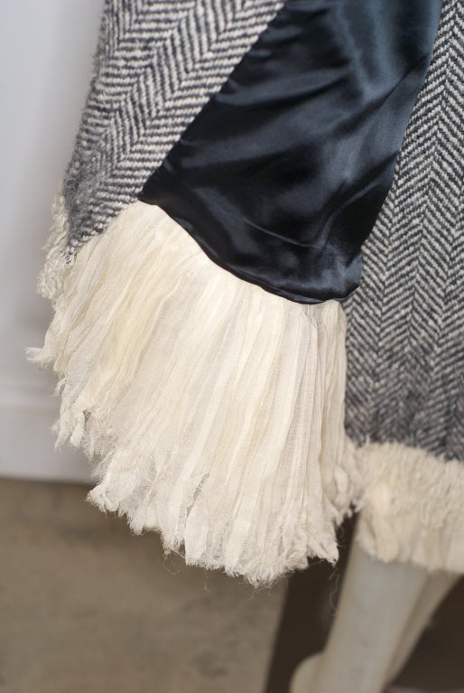 Women's Alexander McQueen Tweed and Shredded Chiffon Coat For Sale