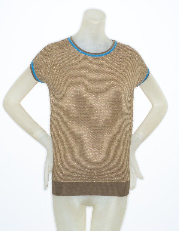 A Rare Early 1970s Gianni Versace Knit Top with Gold Thread
