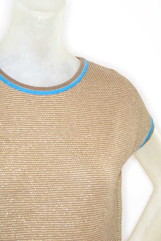 Women's A Rare Early 1970s Gianni Versace Knit Top with Gold Thread For Sale