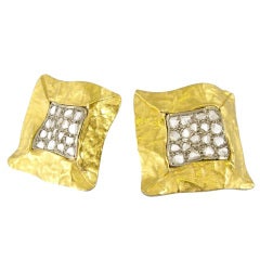 1970s Gold and Diamond Earrings