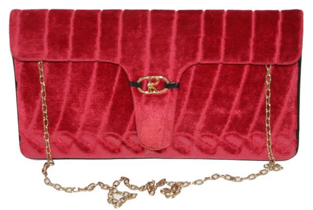 Roberta di Camerino Fushia Velvet Clucth Bag 1970 In Excellent Condition In Verviers, BE