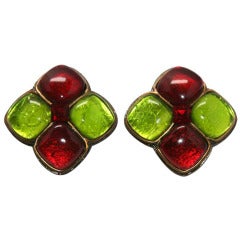 Rare 
Gorgeous YSL Rive Gauche Earrings 1980