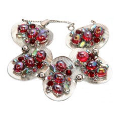 Exceptional Published Schiaparelli Crystal Glamour Bracelet 1950