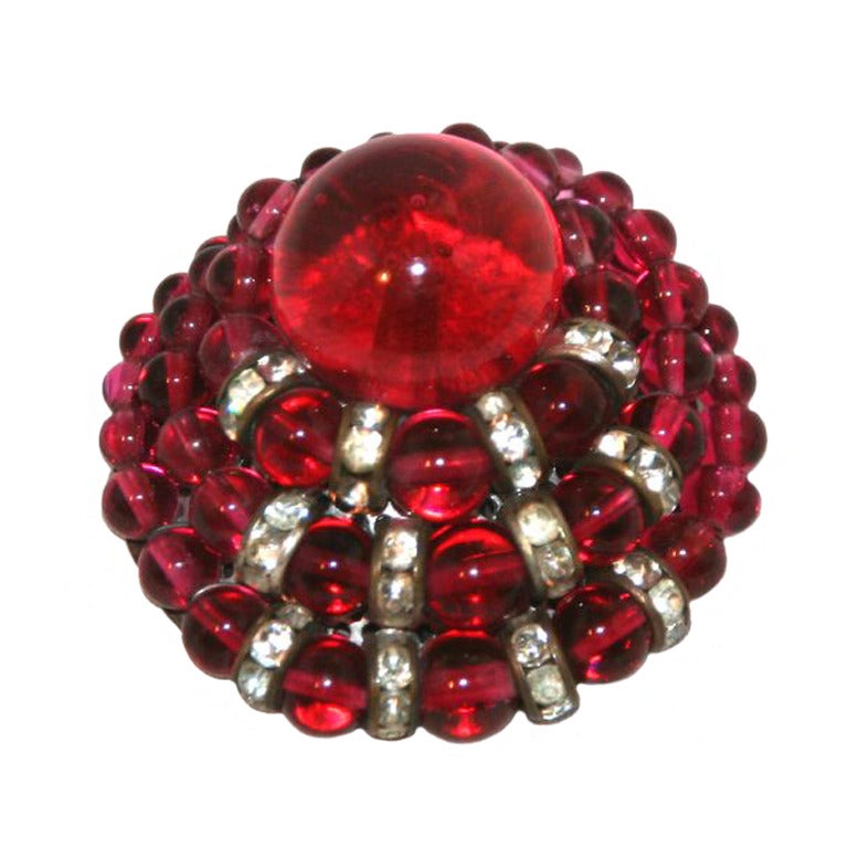 Beautiful French Couture Louis Rousselet Brooch 1950 For Sale