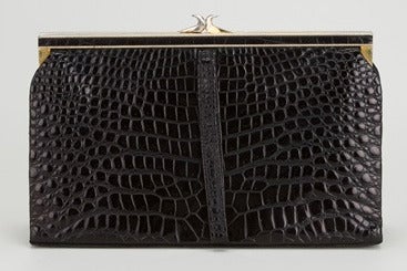 Gorgeous & Unique French Baby Crocodile Clutch 1960 In Excellent Condition In Verviers, BE