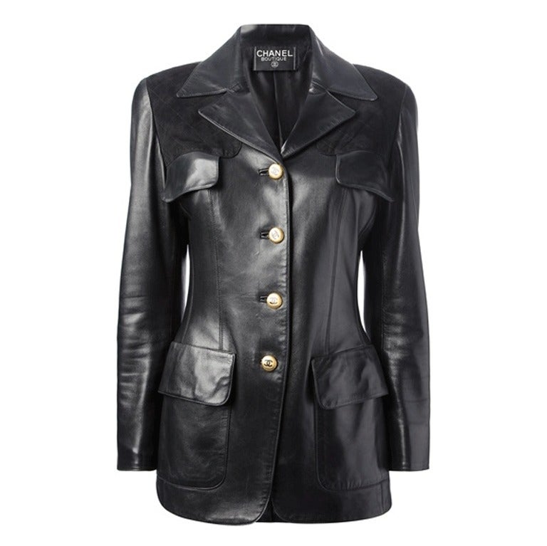 BULLY CHANEL LEATHER JACKET Woman Black  Mascheroni Store