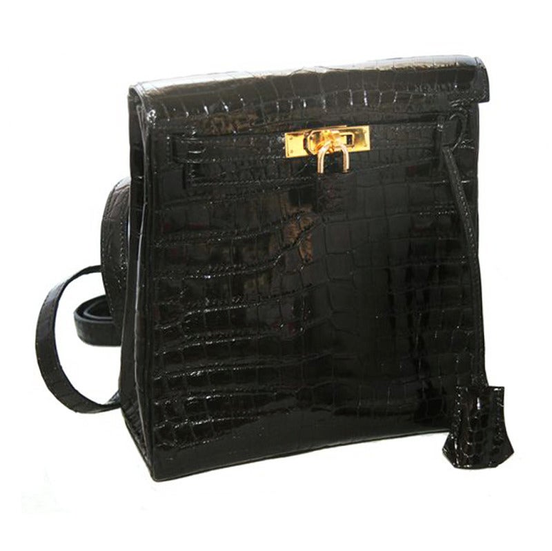 Stunning Hermes Kelly Croco Backpack Collectibe 1997 at 1stdibs  