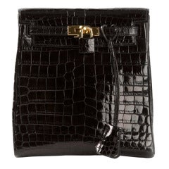 Stunning Hermes Kelly Croco Backpack Collectibe 1997